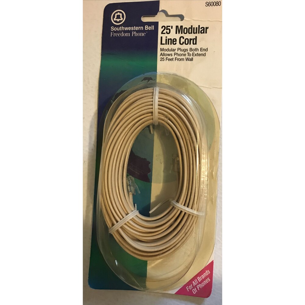 New in Package Southwestern Bell FREEDOM PHONE 25 Foot Modular Line Cord